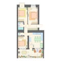 Three bedroom apartment with a big terrace plan / layout, architectural background